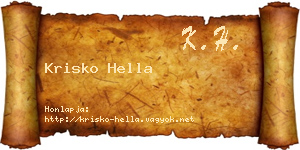Krisko Hella névjegykártya
